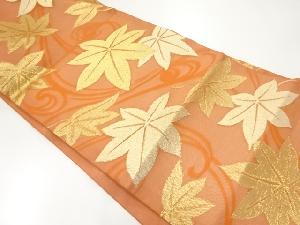 紗 竜田川模様織出し名古屋帯